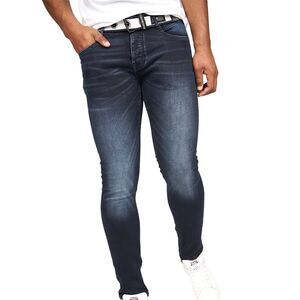Crosshatch Mens Barbeck Slim Jeans / Blue Black